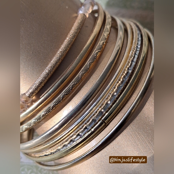 Gold and Bronze Mixed Bracelet/Bangle Bundle - Picture 11 of 11